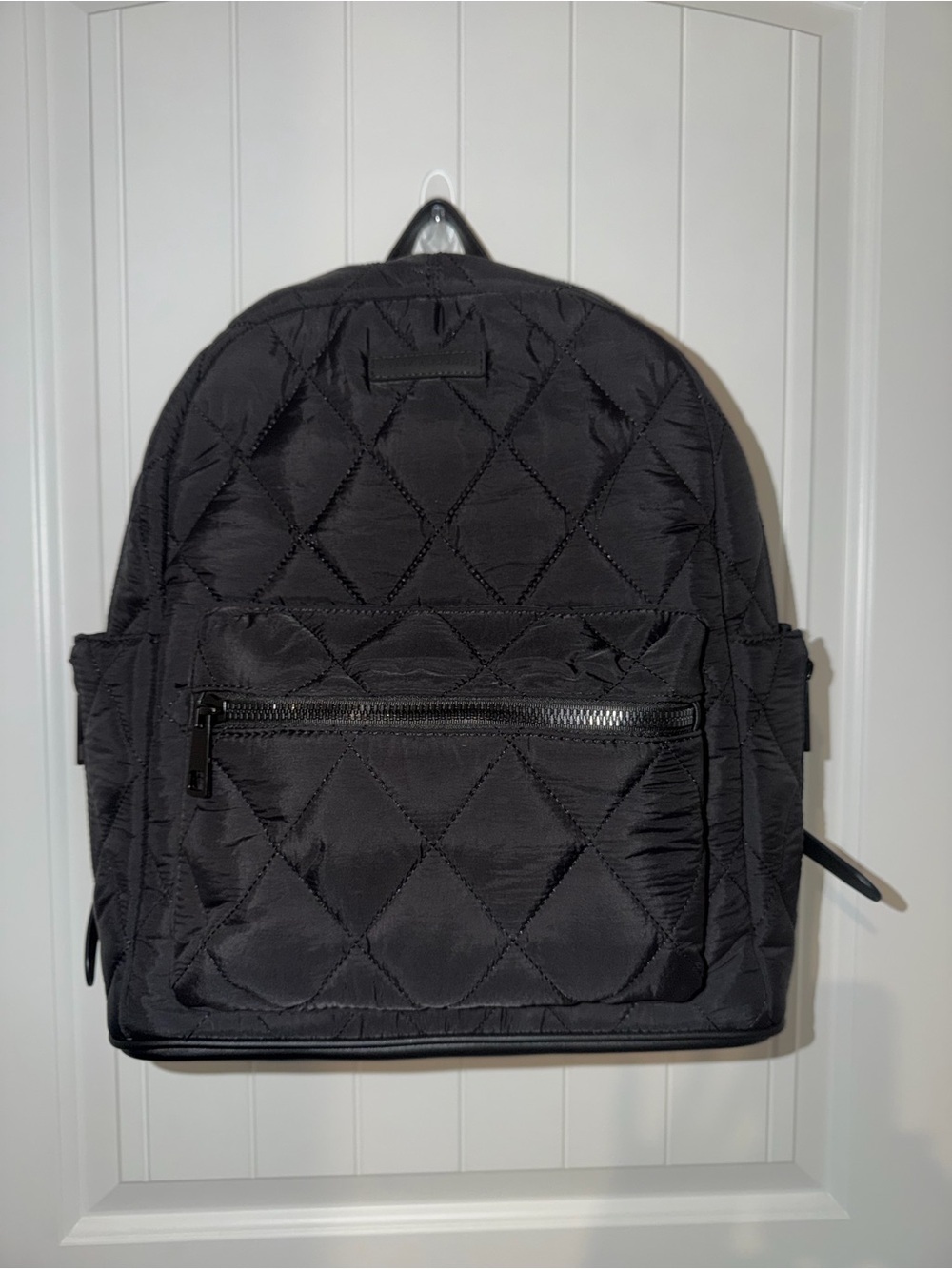 Poppy & Peonies Quilted Black Backpack - New Without Tags